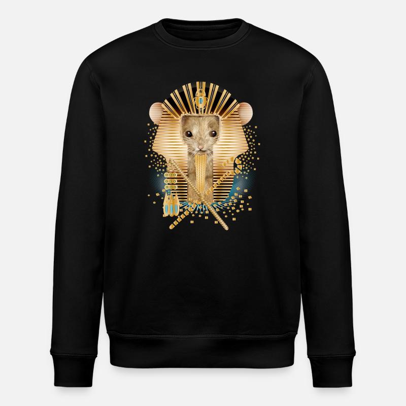 Mouse with Egyptian Pharaoh Mask - Stanley/Stella ROLLER Unisex Organic Sweatshirt - black