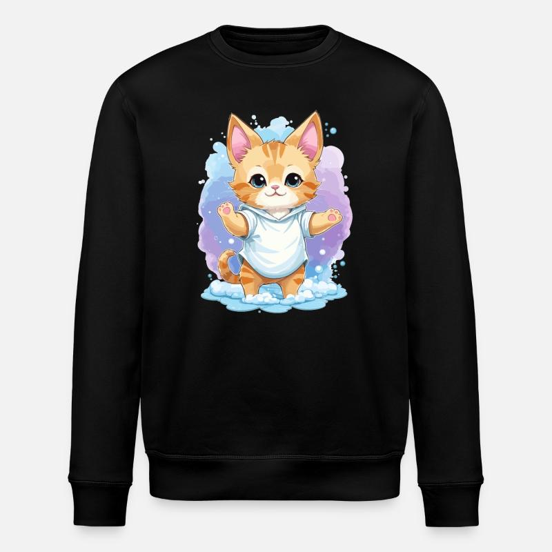 Süße Baby Katze - Stanley/Stella Unisex Bio-Sweatshirt ROLLER - Schwarz