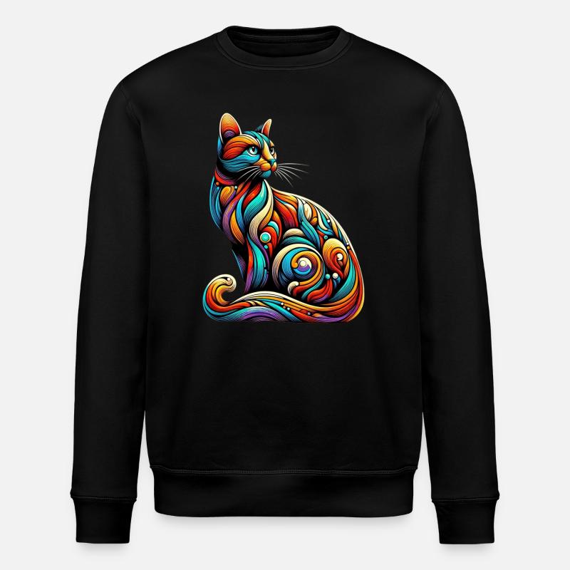 Katze - Stanley/Stella Unisex Bio-Sweatshirt ROLLER - Schwarz
