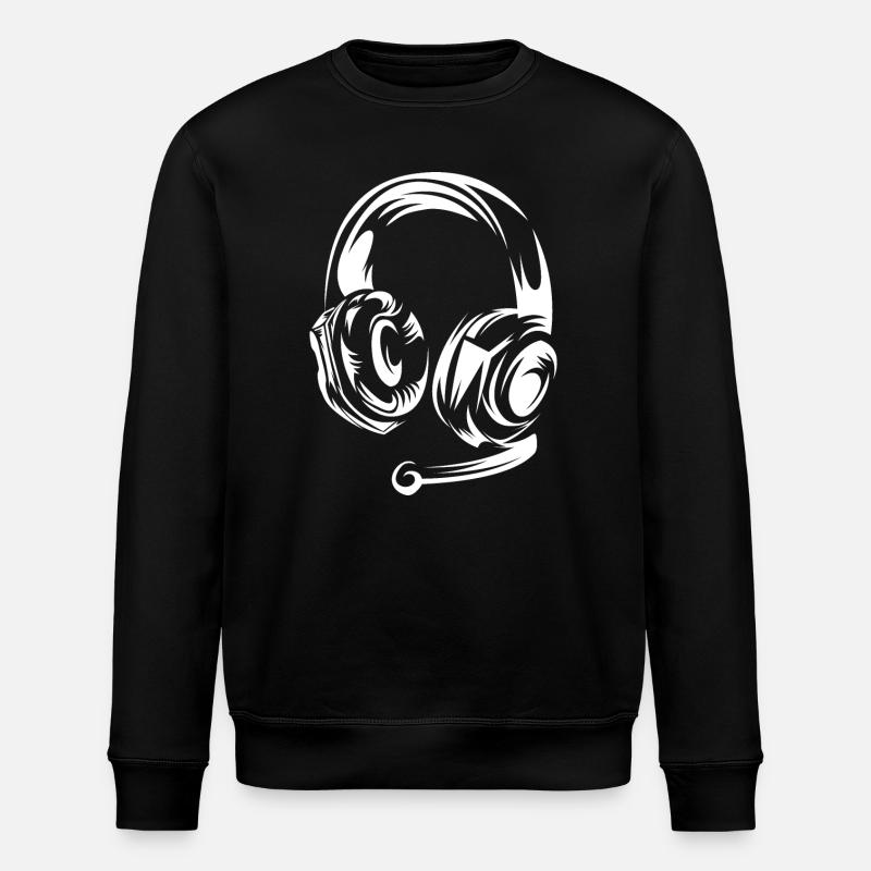 gaming kopfhörer games illustration Gamer Symbol - Stanley/Stella Unisex Bio-Sweatshirt ROLLER - Schwarz