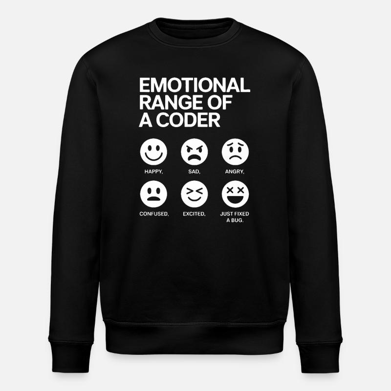 Emotionale Bandbreite eines Programmierers - Stanley/Stella Unisex Bio-Sweatshirt ROLLER - Schwarz