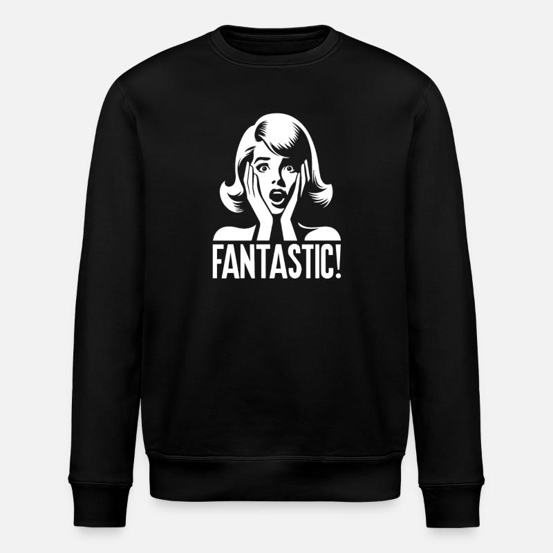 Retro Pop Art Surprise Fantastic - Stanley/Stella ROLLER Unisex Organic Sweatshirt - black