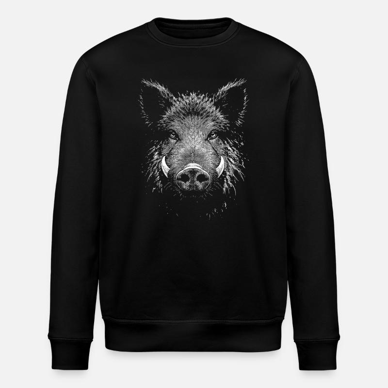 Wild boar - Stanley/Stella ROLLER Unisex Organic Sweatshirt - black