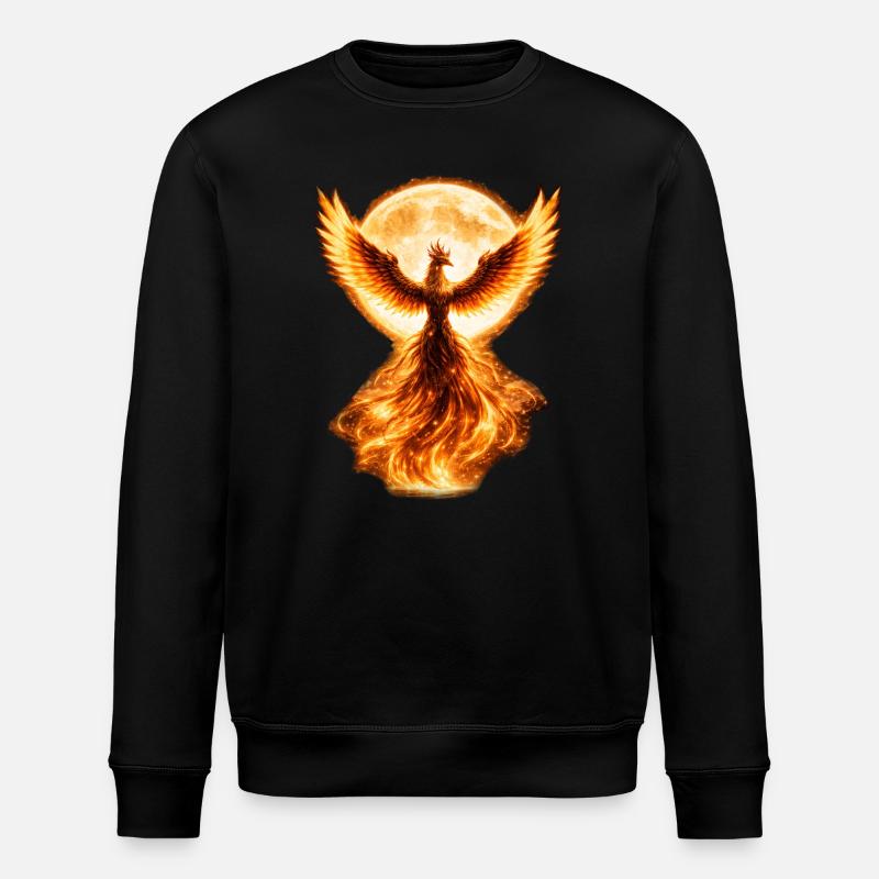 Phönix brennt im Mondlicht - Stanley/Stella Unisex Bio-Sweatshirt ROLLER - Schwarz