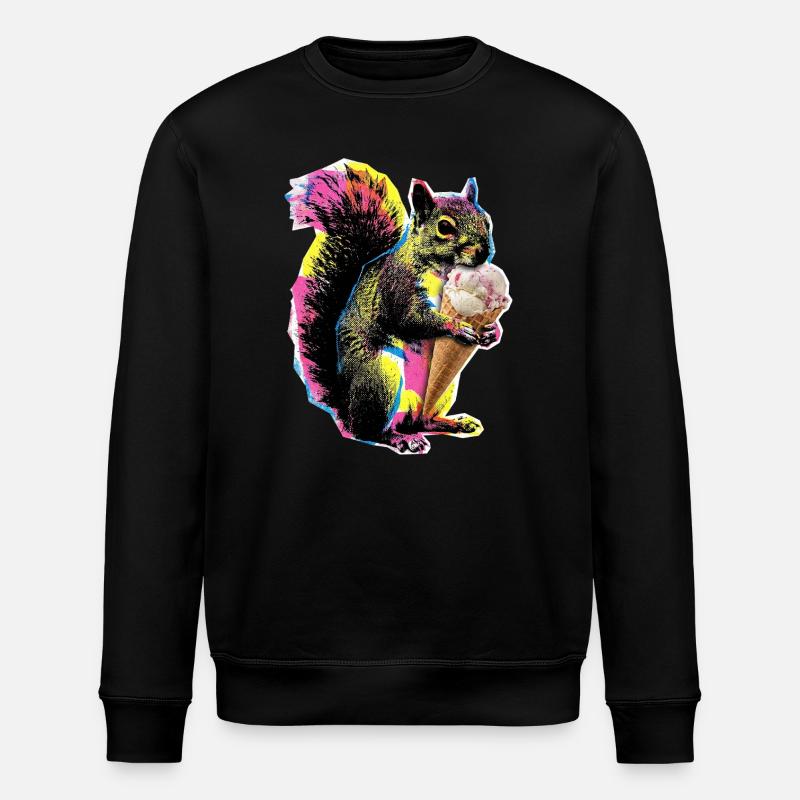 Eichhörnchen Eis - Stanley/Stella ROLLER Unisex Organic Sweatshirt - black