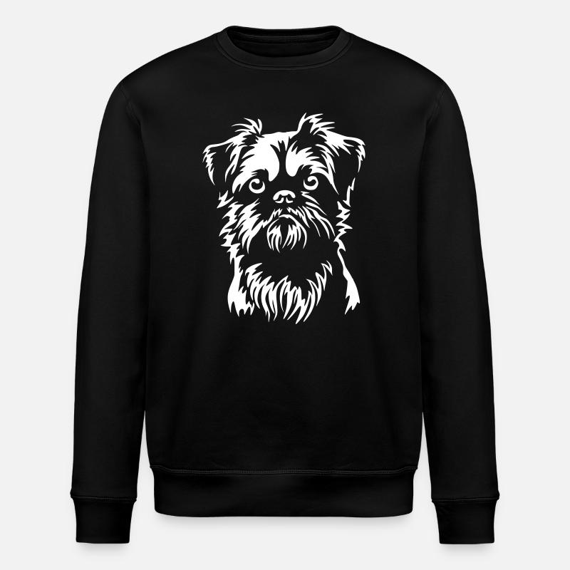 Brüsseler Griffon Kopf "Black Edition" - Stanley/Stella Unisex Bio-Sweatshirt ROLLER - Schwarz