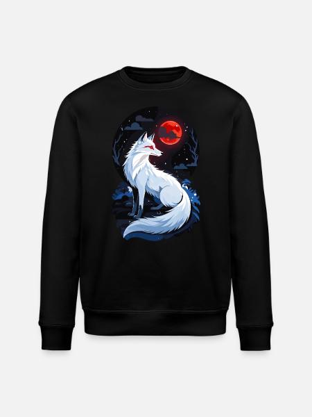 White Fox - Stanley/Stella ROLLER Unisex Organic Sweatshirt - black