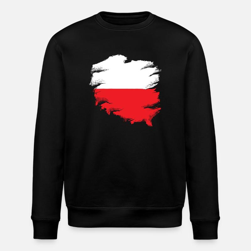 polnische Flagge - Stanley/Stella Unisex Bio-Sweatshirt ROLLER - Schwarz