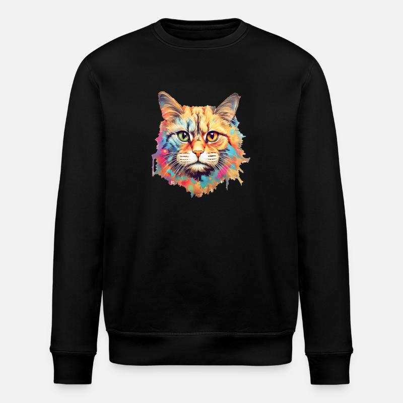 Cat - Stanley/Stella ROLLER Unisex Organic Sweatshirt - black