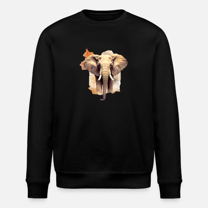 Elephant - Stanley/Stella ROLLER Unisex Organic Sweatshirt - black