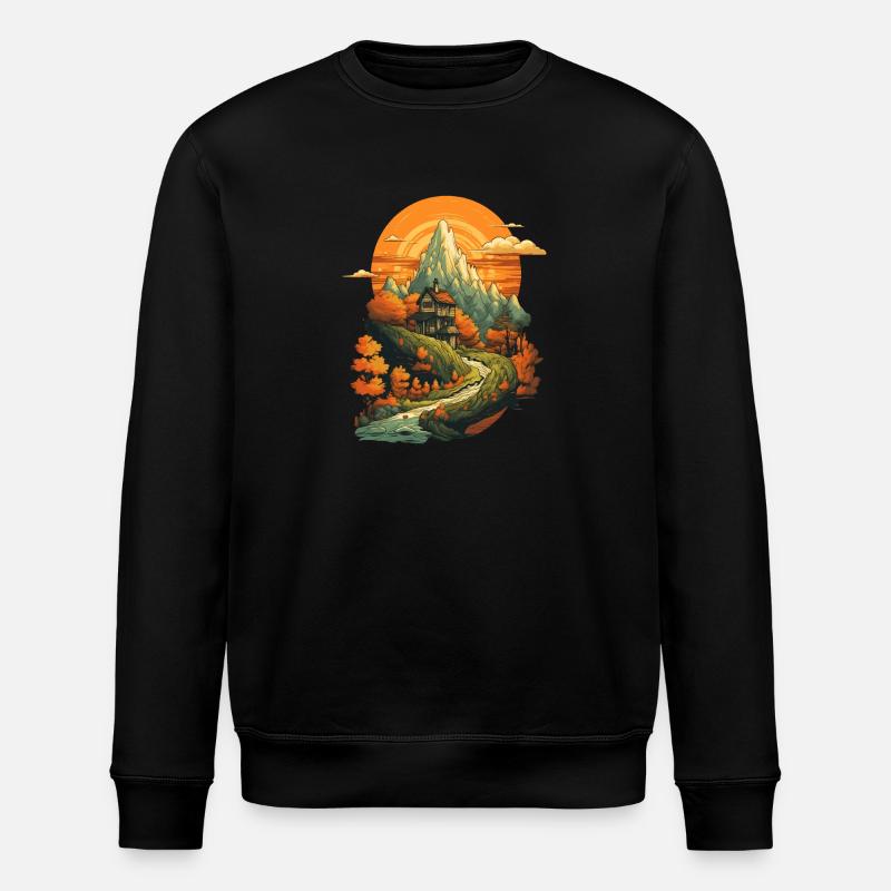 Autumnal landscape - Stanley/Stella ROLLER Unisex Organic Sweatshirt - black