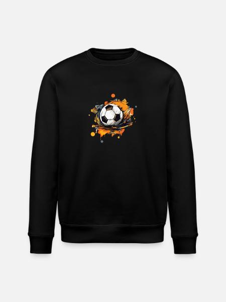 Soccer Ball - Stanley/Stella ROLLER Unisex Organic Sweatshirt - black