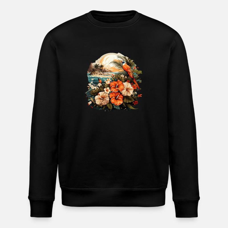 Tropisch - Stanley/Stella Unisex Bio-Sweatshirt ROLLER - Schwarz