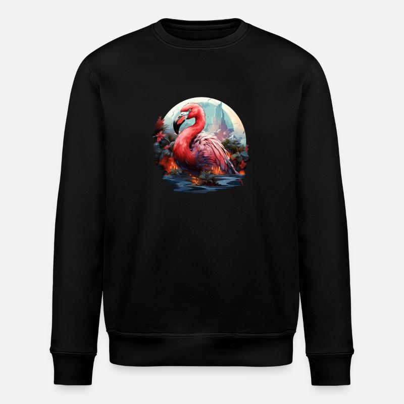 Flamingo - Stanley/Stella ROLLER Unisex Organic Sweatshirt - black