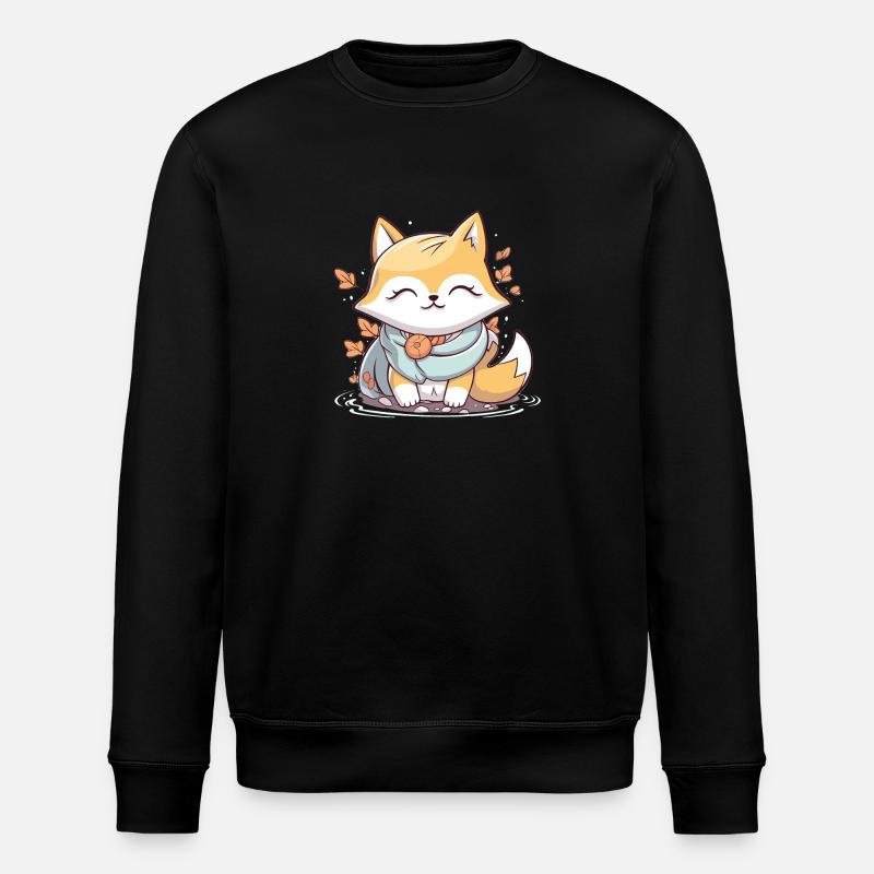 Fuchs - Kawaii Style - Stanley/Stella Unisex Bio-Sweatshirt ROLLER - Schwarz