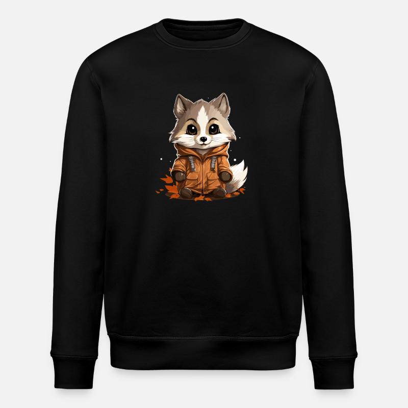 Waschbär - Kawaii Style - Stanley/Stella Unisex Bio-Sweatshirt ROLLER - Schwarz