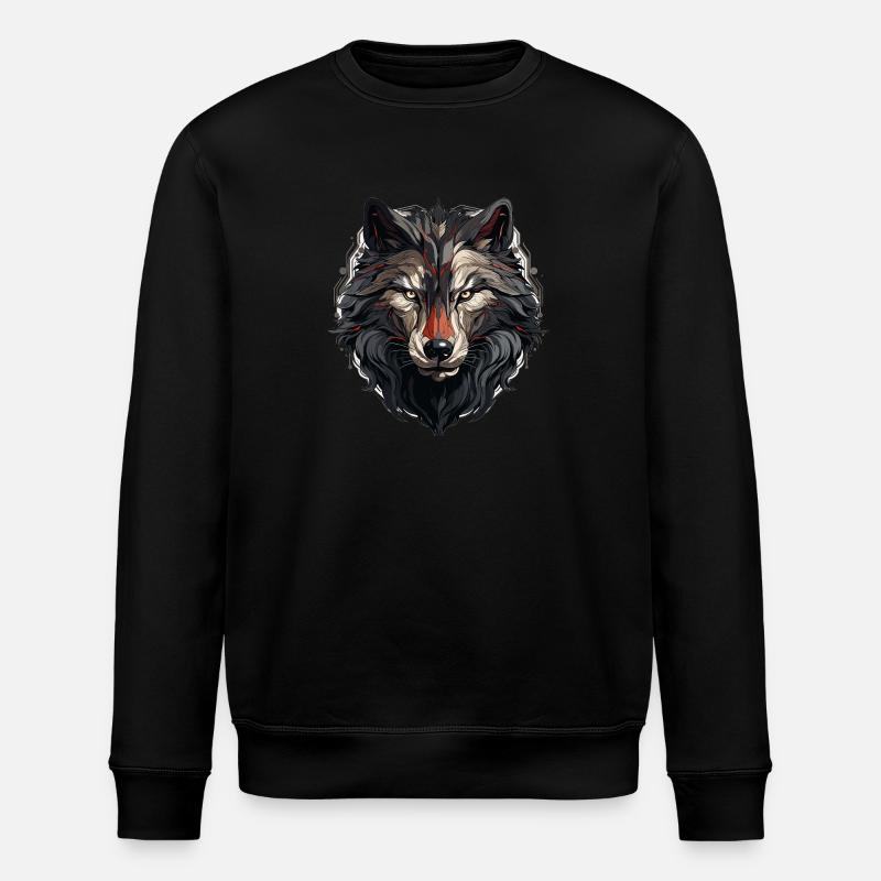 Loup - Illustration - Sweat bio ROLLER Stanley/Stella Unisexe - noir