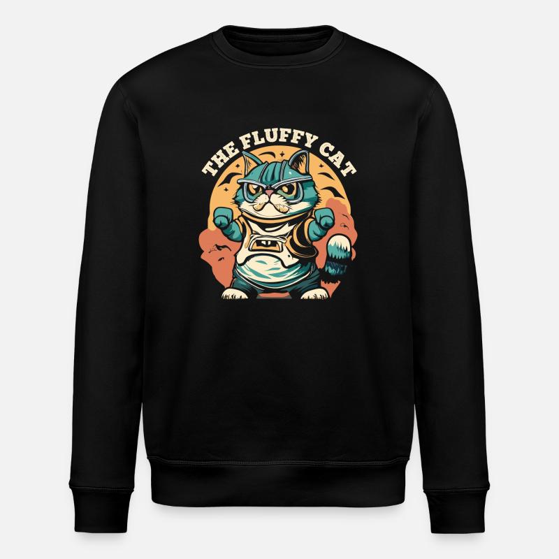Le chat moelleux - Sweat bio ROLLER Stanley/Stella Unisexe - noir
