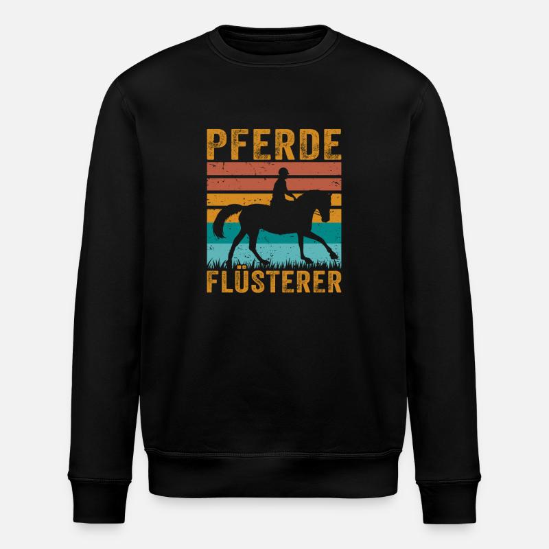 Retro Pferde Flüsterer Pferd - Stanley/Stella Unisex Bio-Sweatshirt ROLLER - Schwarz