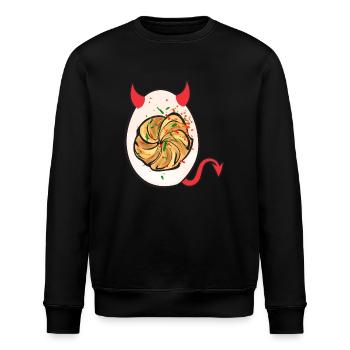 Gefüllte Eier Deviled Eggs - Stanley/Stella Unisex Bio-Sweatshirt ROLLER - Schwarz - Vorne - Nik (191cm)