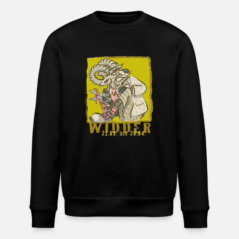 Sternzeichen-Widder - Stanley/Stella Unisex Bio-Sweatshirt ROLLER - Schwarz