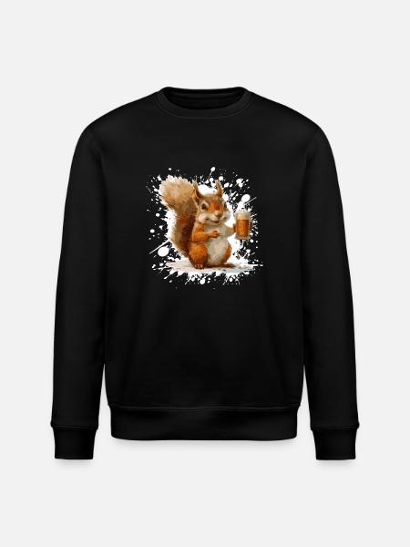 Squirrel Beer Funny - Stanley/Stella ROLLER Unisex Organic Sweatshirt - black