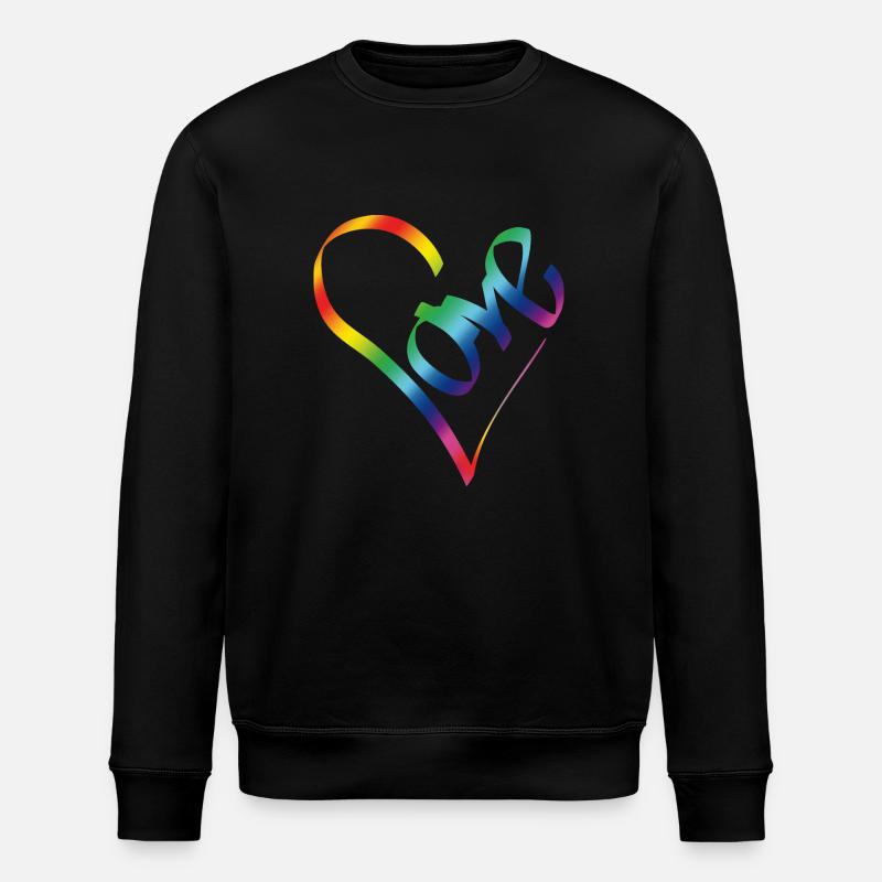 Rainbow Love - Stanley/Stella ROLLER Unisex Organic Sweatshirt - black