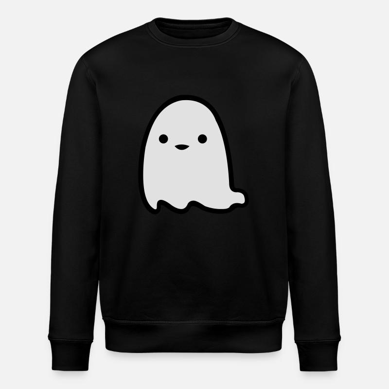 cute_ghost_2 - Stanley/Stella ROLLER Unisex Organic Sweatshirt - black