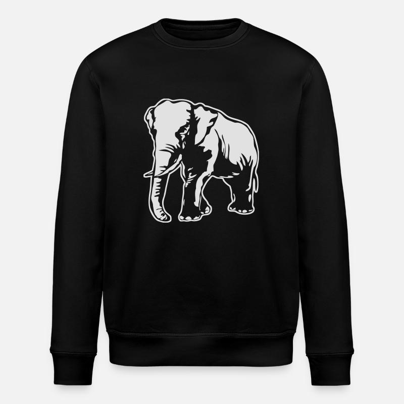 Elephant - Elefant - Stanley/Stella Unisex Bio-Sweatshirt ROLLER - Schwarz