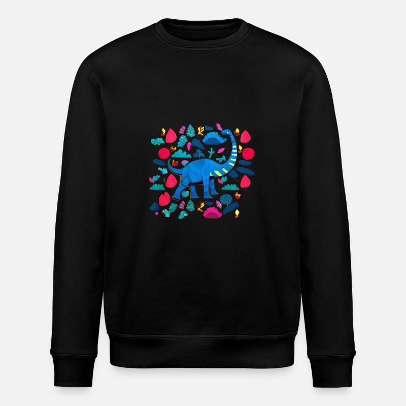Brontosaure de bande dessinée bleu - Sweat bio ROLLER Stanley/Stella Unisexe - noir