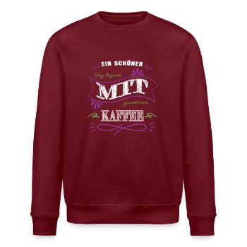 geek geschenk bday lieben coffeeshop geschenkidee - Stanley/Stella Unisex Bio-Sweatshirt ROLLER - Burgunderrot - Vorne - Nik (191cm)