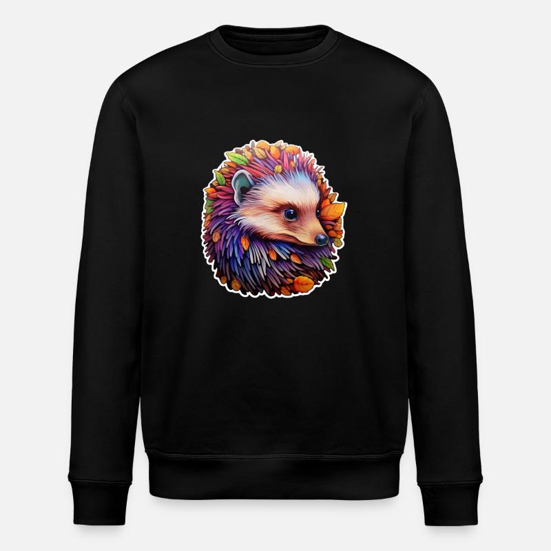 Hedgehog psychedelic - Stanley/Stella ROLLER Unisex Organic Sweatshirt - black