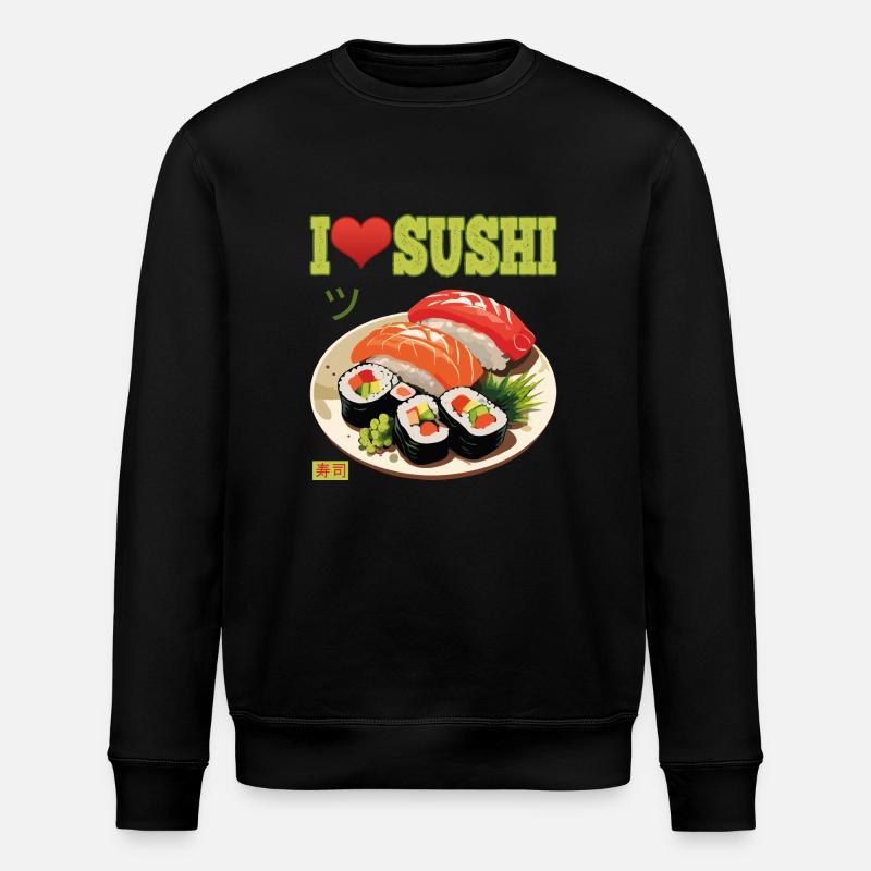 I Love Sushi - Stanley/Stella Unisex Bio-Sweatshirt ROLLER - Schwarz