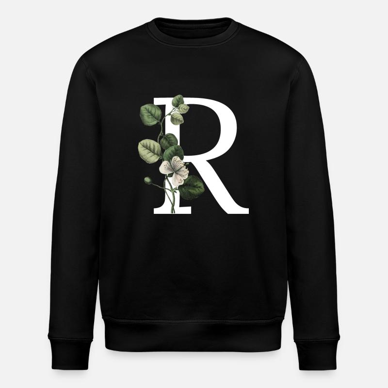 lettre r botanique vert - Sweat bio ROLLER Stanley/Stella Unisexe - noir