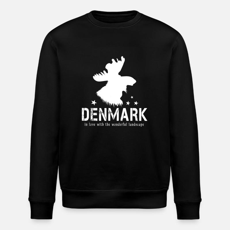 Dane Denmark Danish Moose - Stanley/Stella ROLLER Unisex Organic Sweatshirt - black