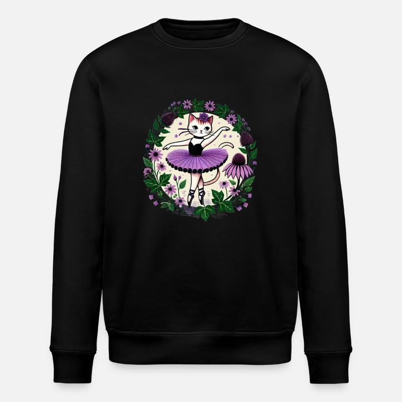 Süßes Ballerina-Kätzchen - Stanley/Stella Unisex Bio-Sweatshirt ROLLER - Schwarz