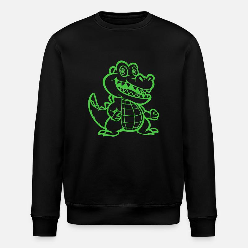 krokodil tier comic - Stanley/Stella Unisex Bio-Sweatshirt ROLLER - Schwarz