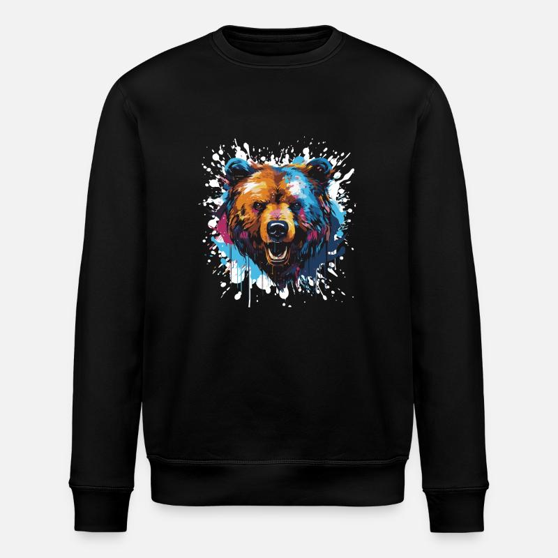 bear - Stanley/Stella ROLLER Unisex Organic Sweatshirt - black