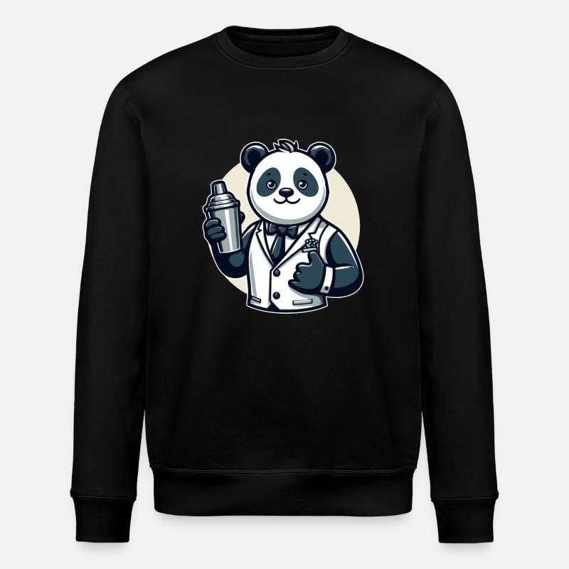 Panda Bear Cocktail Shaker - Stanley/Stella ROLLER Unisex Organic Sweatshirt - black
