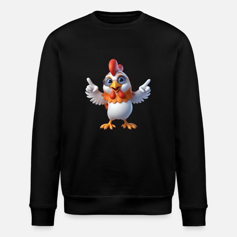 Huhn 1 - Stanley/Stella Unisex Bio-Sweatshirt ROLLER - Schwarz