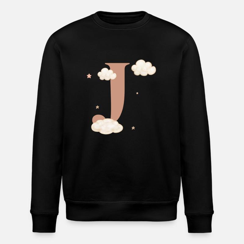 Letter j clouds stars - Stanley/Stella ROLLER Unisex Organic Sweatshirt - black