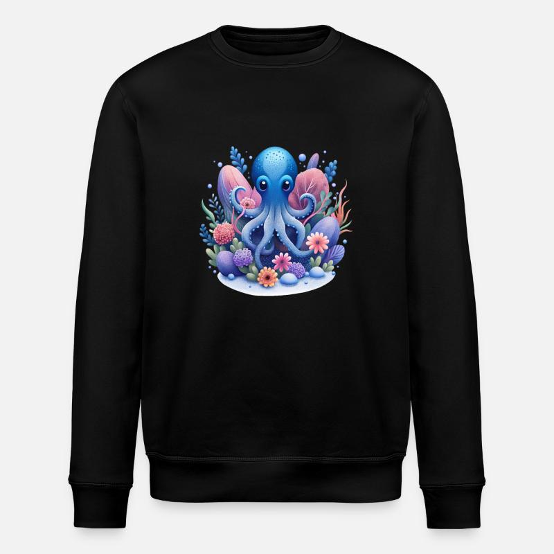 Magischer Oktopus - Stanley/Stella Unisex Bio-Sweatshirt ROLLER - Schwarz