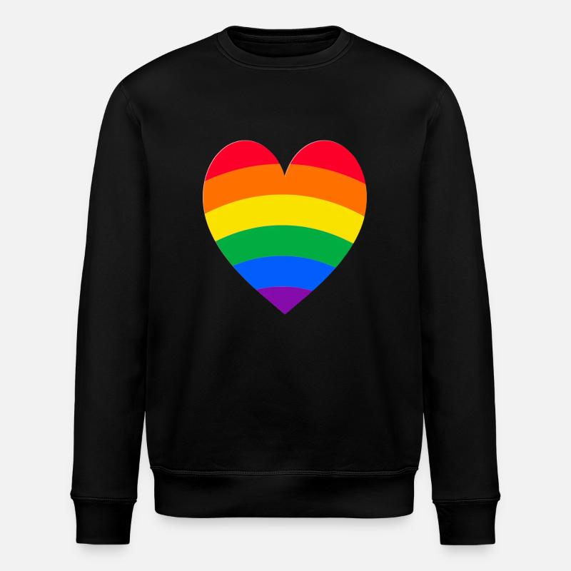 Rainbow Heart - Stanley/Stella ROLLER Unisex Organic Sweatshirt - black