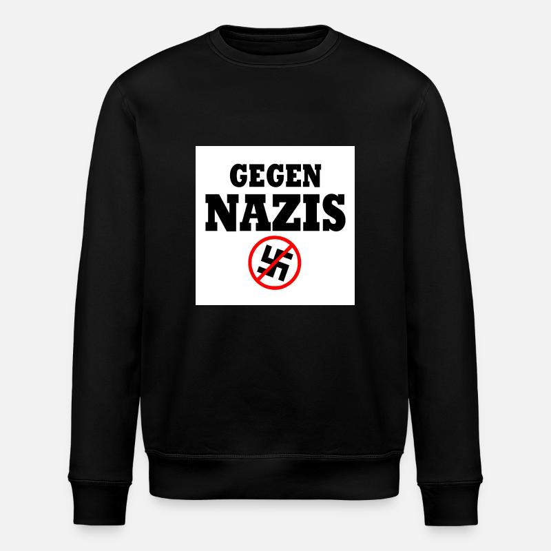 Gegen nazis - Stanley/Stella Unisex Bio-Sweatshirt ROLLER - Schwarz