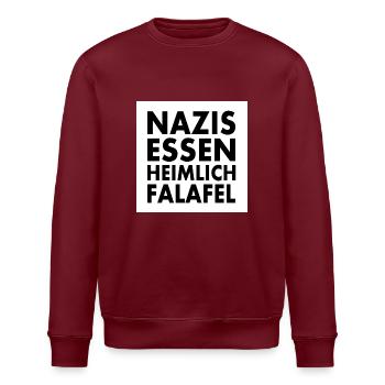 nazis essen heimlich falafel - Stanley/Stella Unisex Bio-Sweatshirt ROLLER - Burgunderrot - Vorne - Nik (191cm)