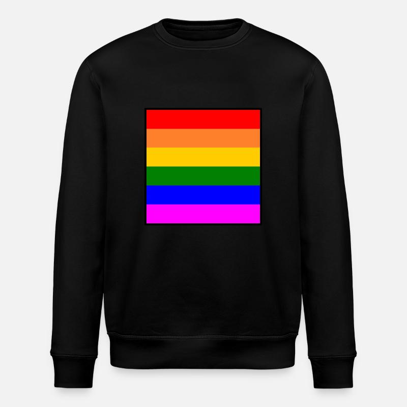 rainbow flag rainbow lgbt flag - Stanley/Stella ROLLER Unisex Organic Sweatshirt - black