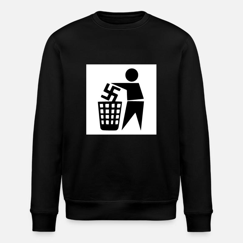 Against Nazis - Stanley/Stella ROLLER Unisex Organic Sweatshirt - black