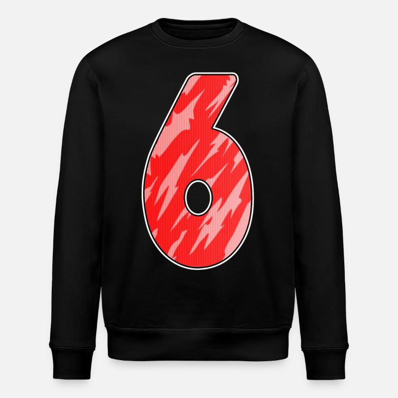 Motif numéro 6 rouge - Sweat bio ROLLER Stanley/Stella Unisexe - noir