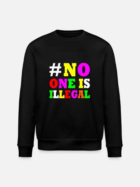 No one is illegal - Stanley/Stella ROLLER Unisex Organic Sweatshirt - black