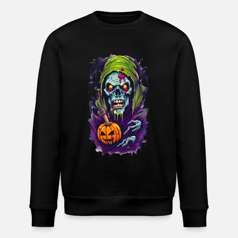 Halloween Horror Totenkopfschädel - Stanley/Stella Unisex Bio-Sweatshirt ROLLER - Schwarz